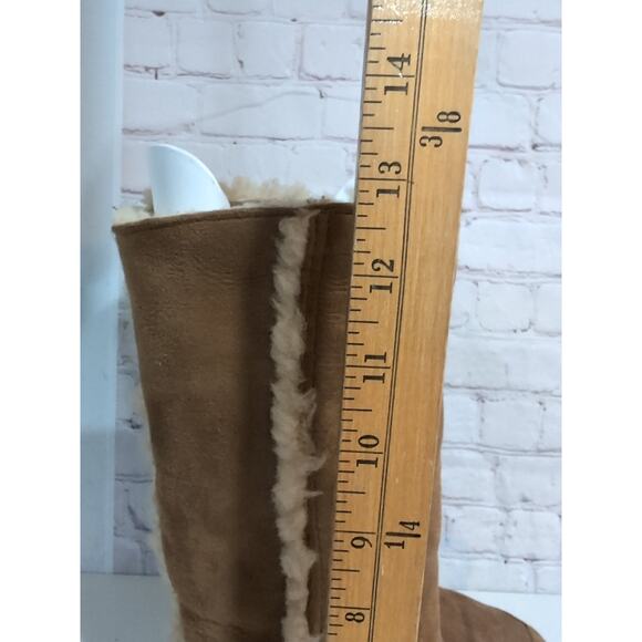 UGG SUNDANCE II REVIVAL US 7 TALL CHESTNUT Vintage New Zealand Boots Shearling - Picture 12 of 14
